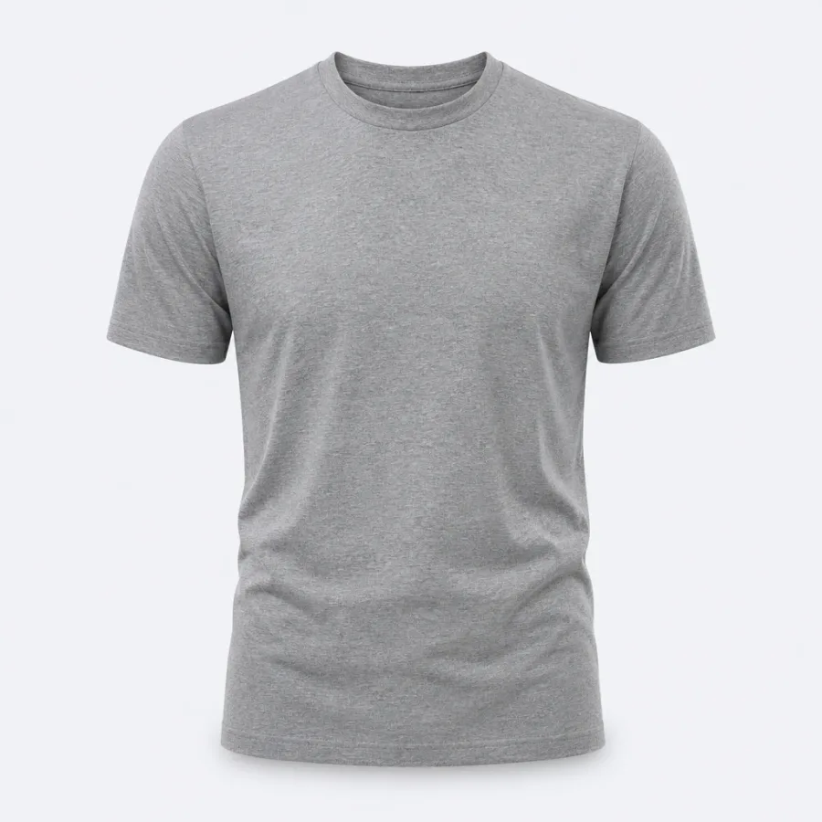 Camiseta Pima Gola Careca Cinza mescla