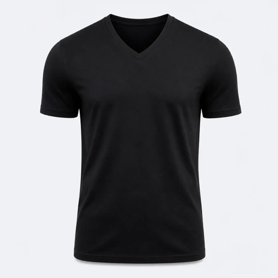 Camiseta Pima Gola V Preto