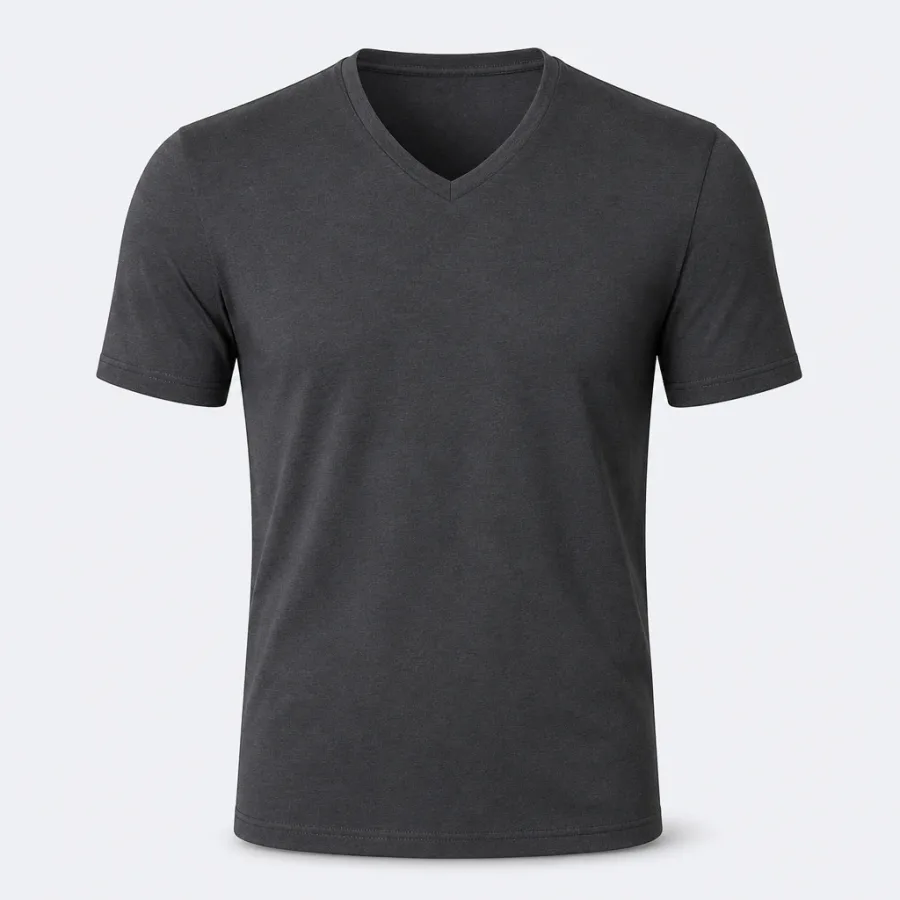 Camiseta Pima Gola V Grafite