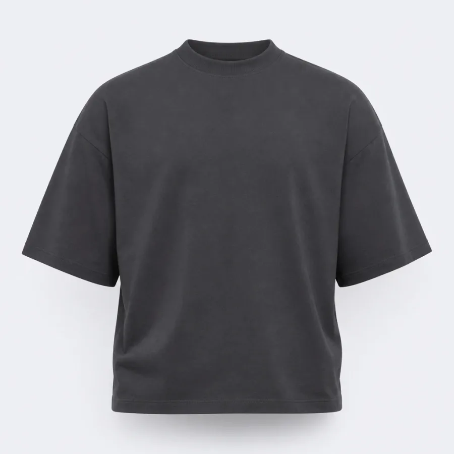 Camiseta Oversized Algodão Orgânico Chumbo