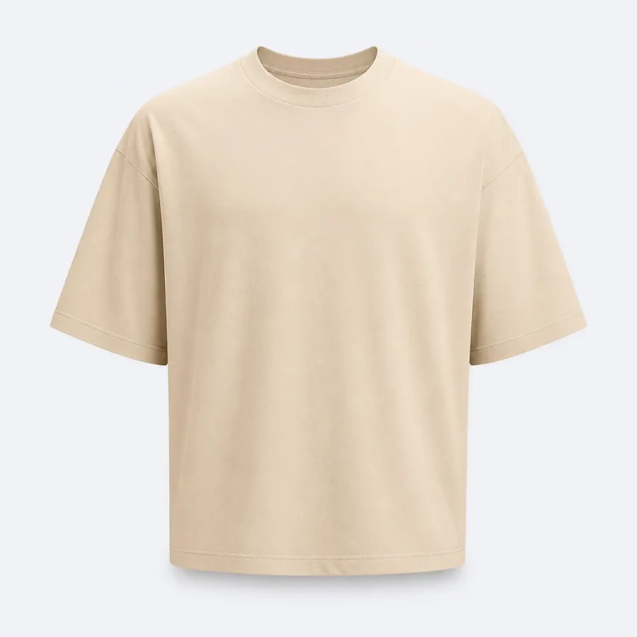 Camiseta Oversized Algodão Orgânico Bege