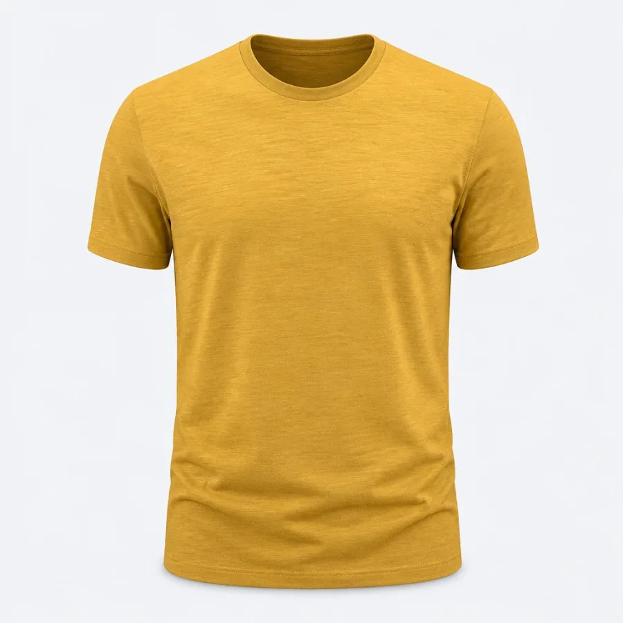 Camiseta Flamê Gola Careca Mostarda