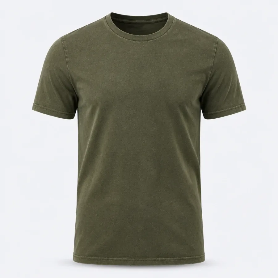 Camiseta Estonada Vintage Verde-militar