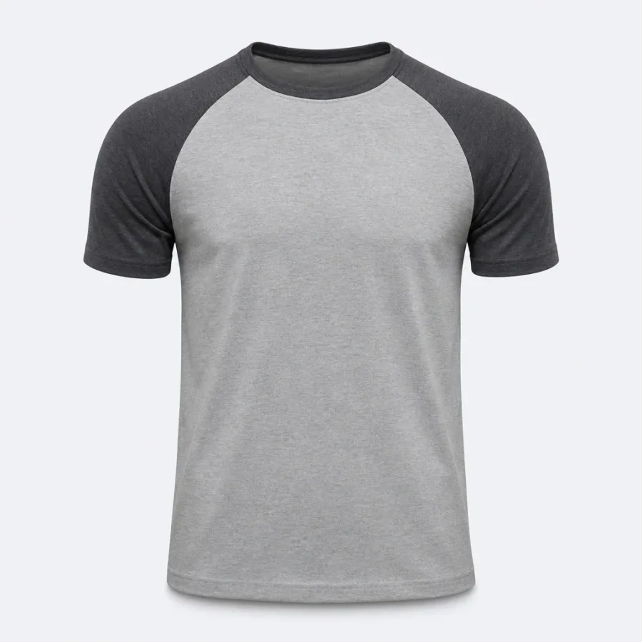Camiseta Raglan Cinza mescla
