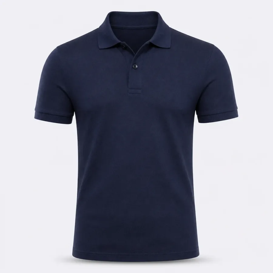 Polo Piquet Clássica Azul-marinho