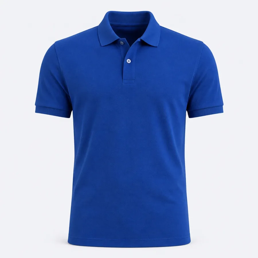 Polo Piquet Clássica Azul-royal