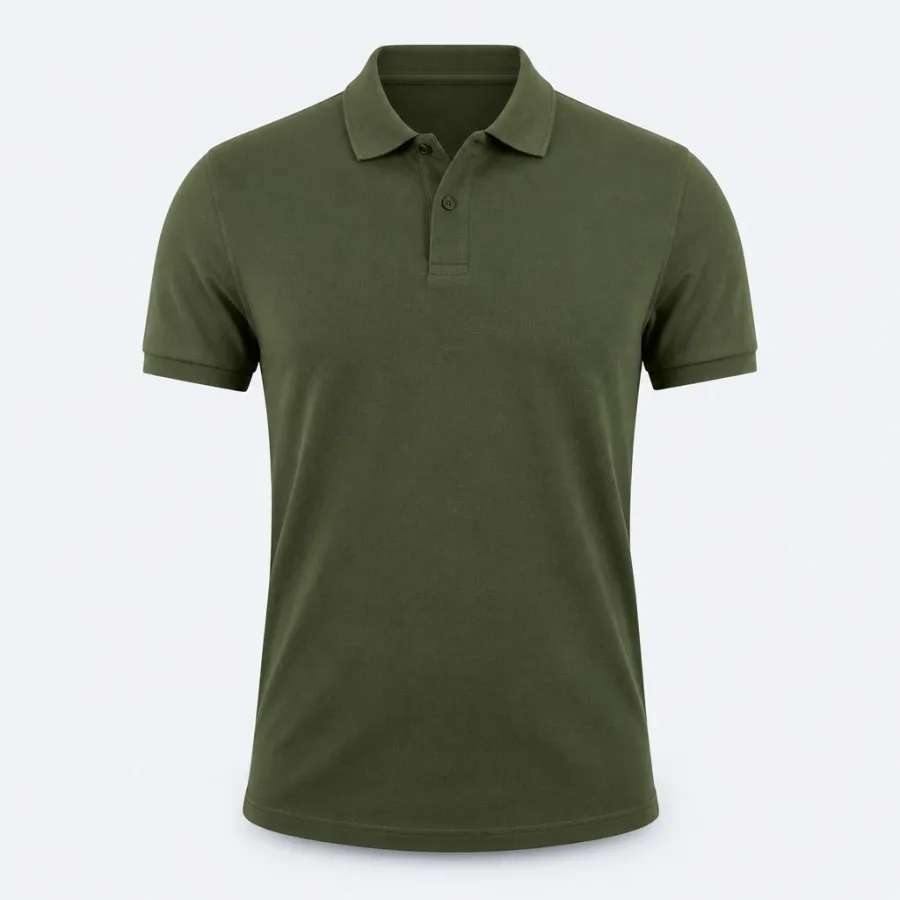 Polo Piquet Clássica Verde-militar