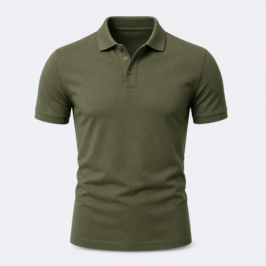Polo Piquet Slim Verde-oliva