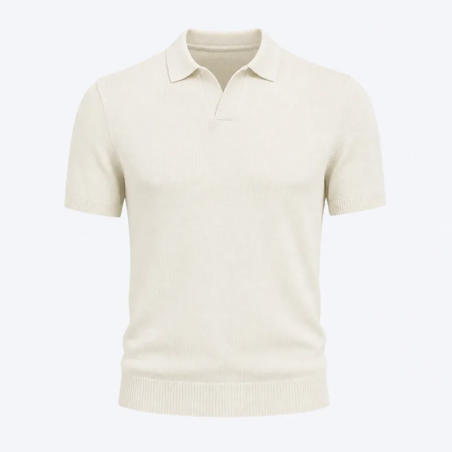Polo Tricô Manga Curta Off-white
