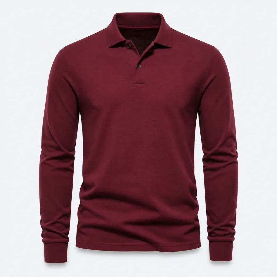 Polo Manga Longa Vinho