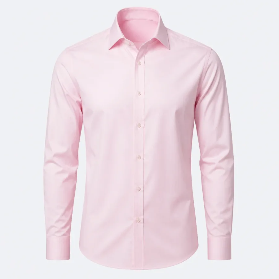 Camisa Social Fio 80 Egípcio Rosa-claro