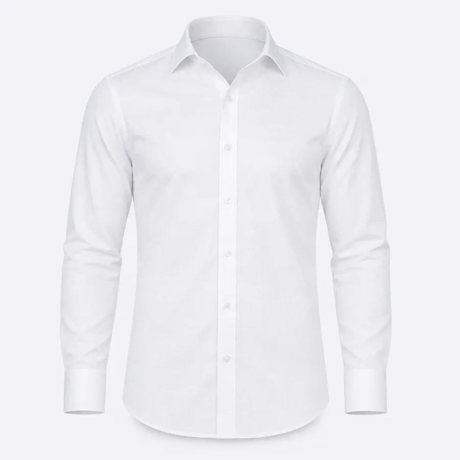 Camisa Social Maquinetada Branco