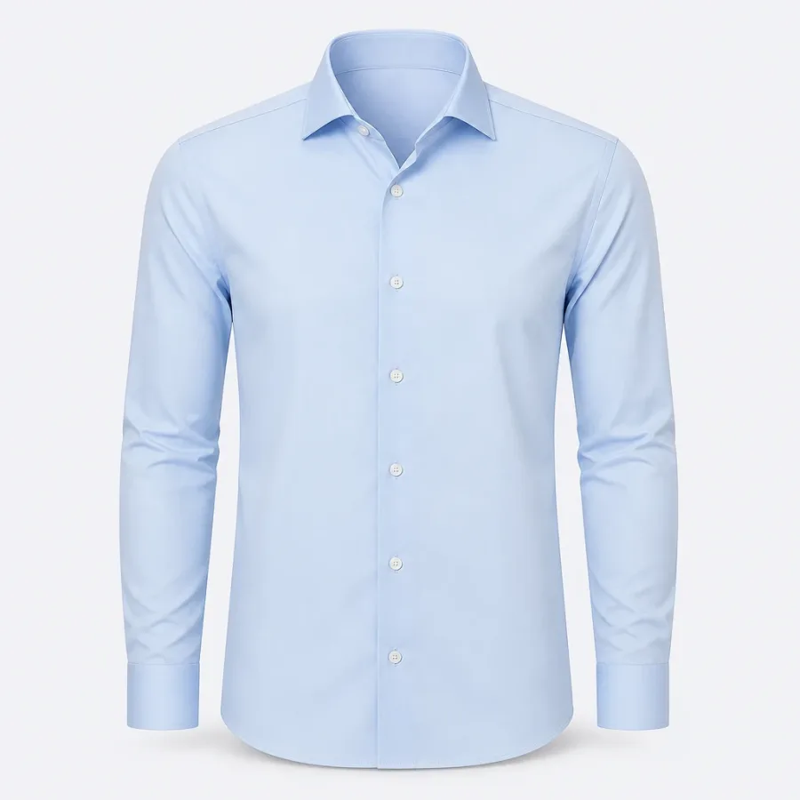 Camisa Social Não Amassa Azul-claro