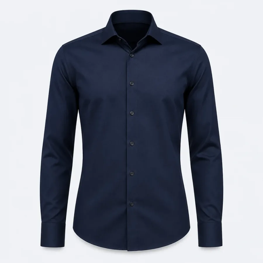 Camisa Social Não Amassa Azul-marinho