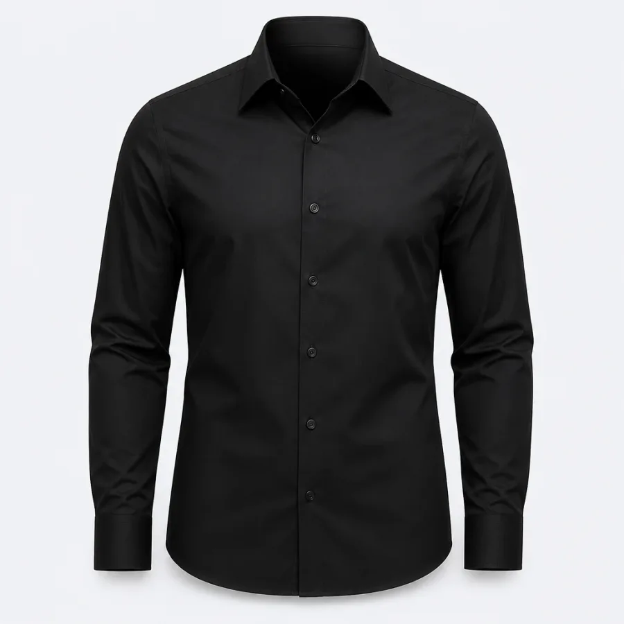Camisa Social Não Amassa Preto
