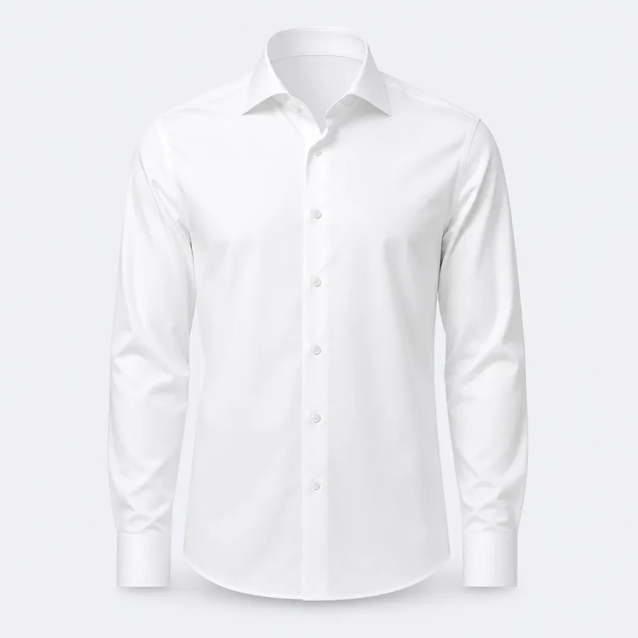 Camisa Social Colarinho Italiano Branco