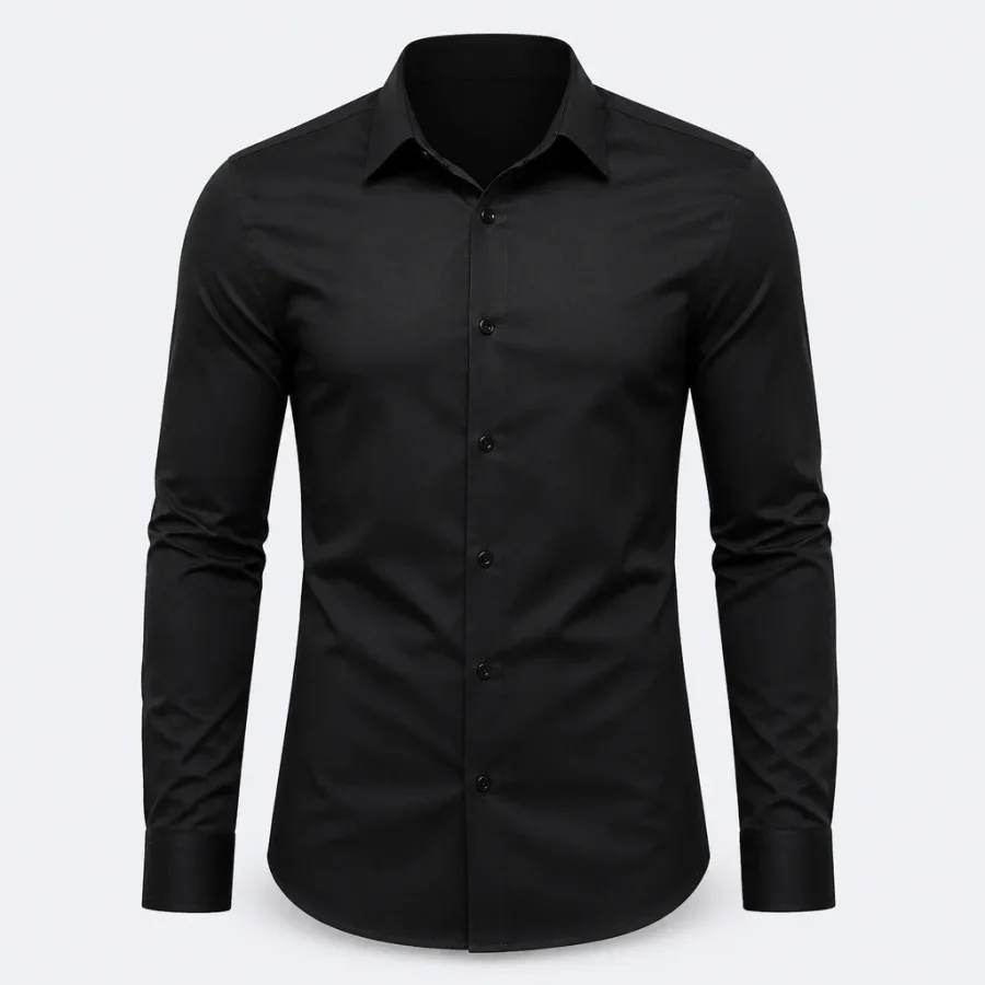 Camisa Social Stretch Slim Preto