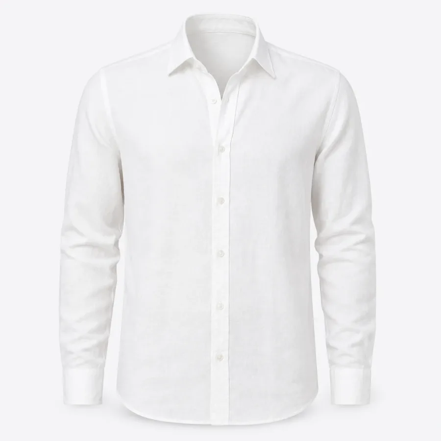 Camisa Linho Manga Longa Branco