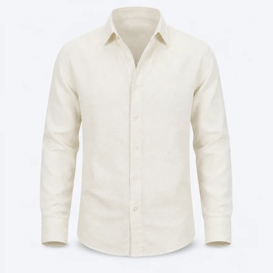 Camisa Linho Manga Longa Off-white