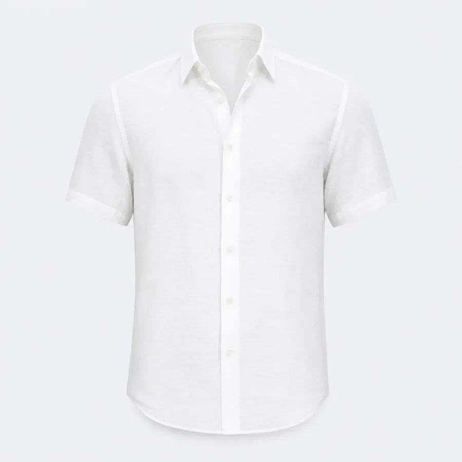 Camisa Linho Manga Curta Branco