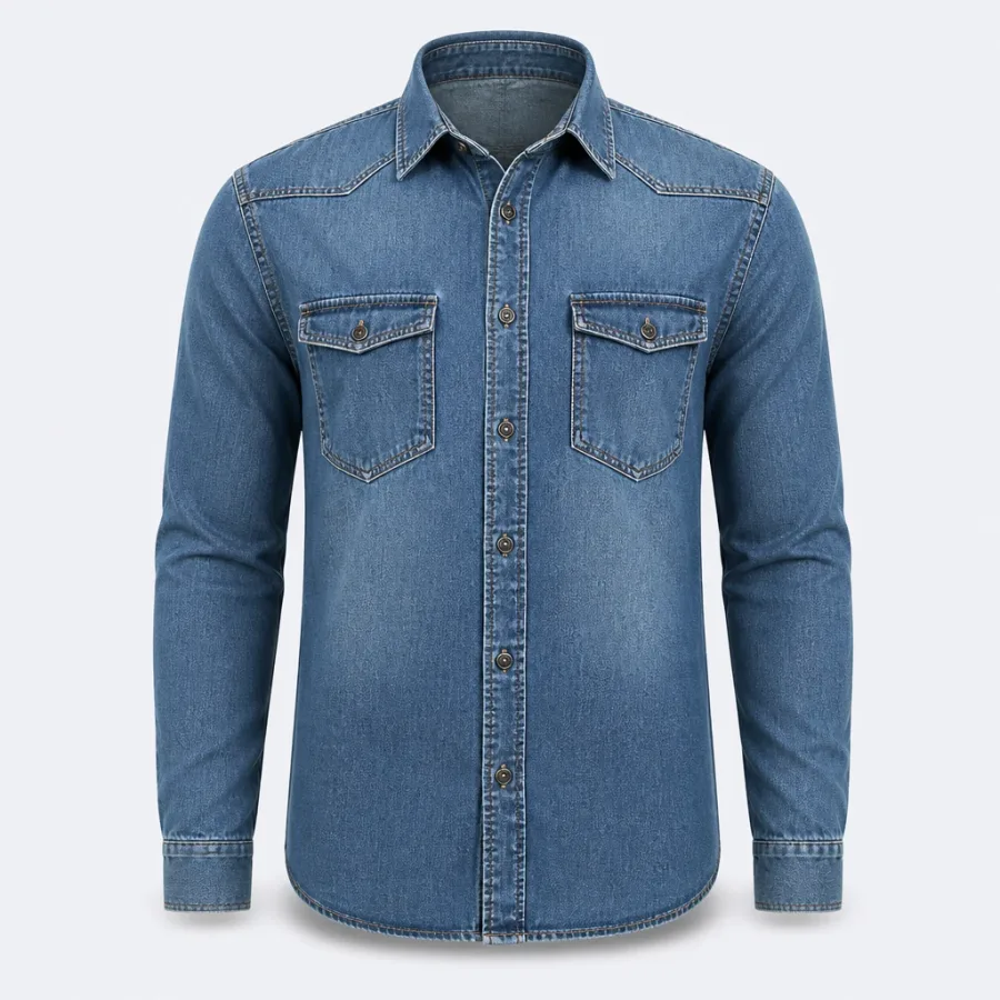 Camisa Jeans Lavagem média