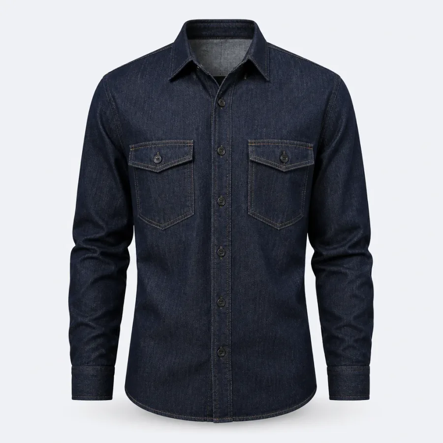 Camisa Jeans Lavagem escura