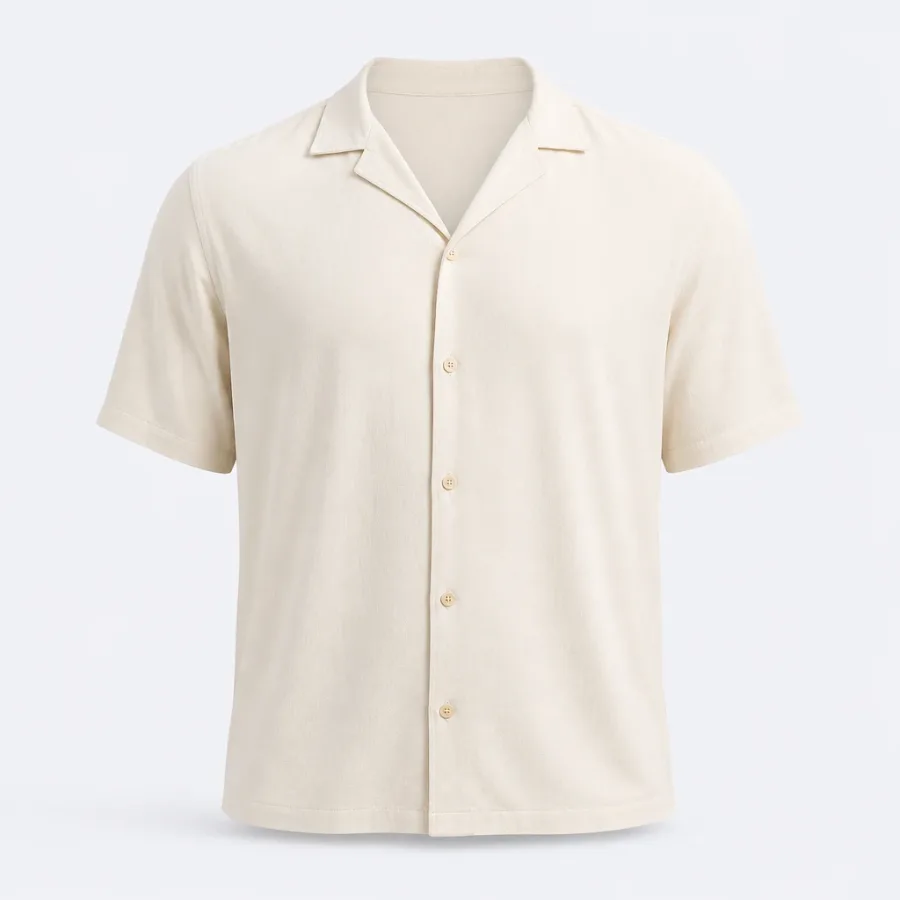 Camisa Viscose Manga Curta Off-white