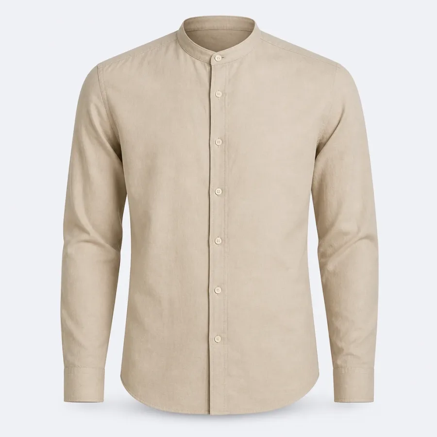 Camisa Gola Padre Areia