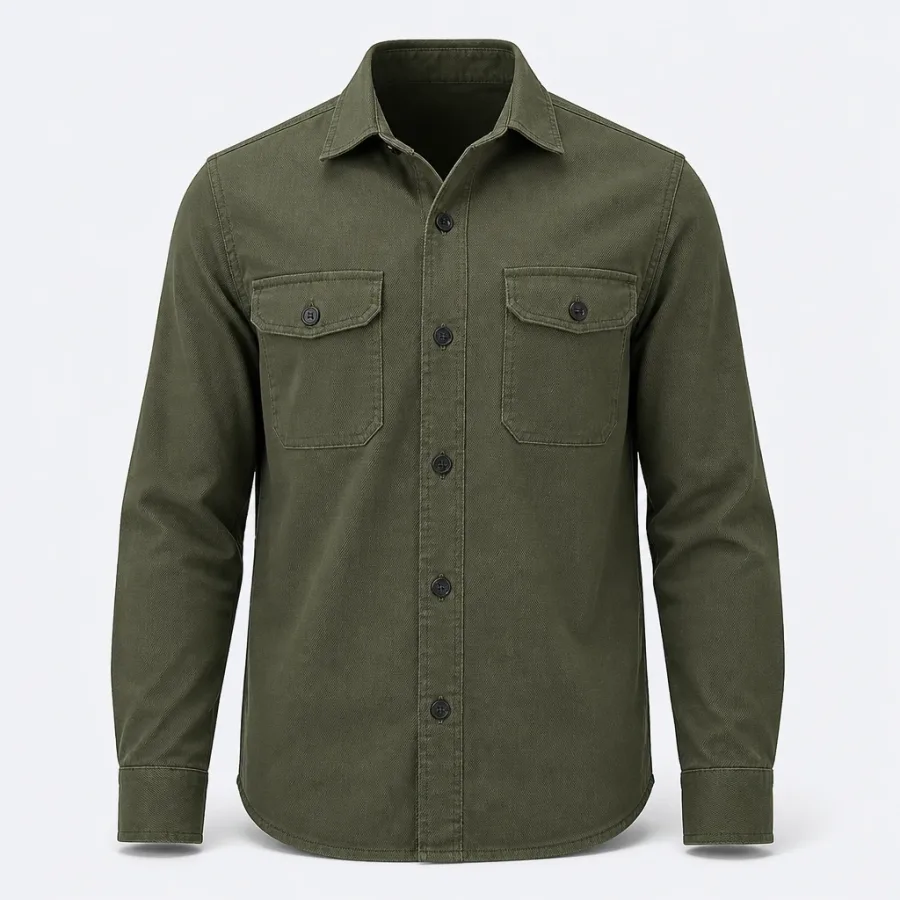 Overshirt de Sarja Verde-militar