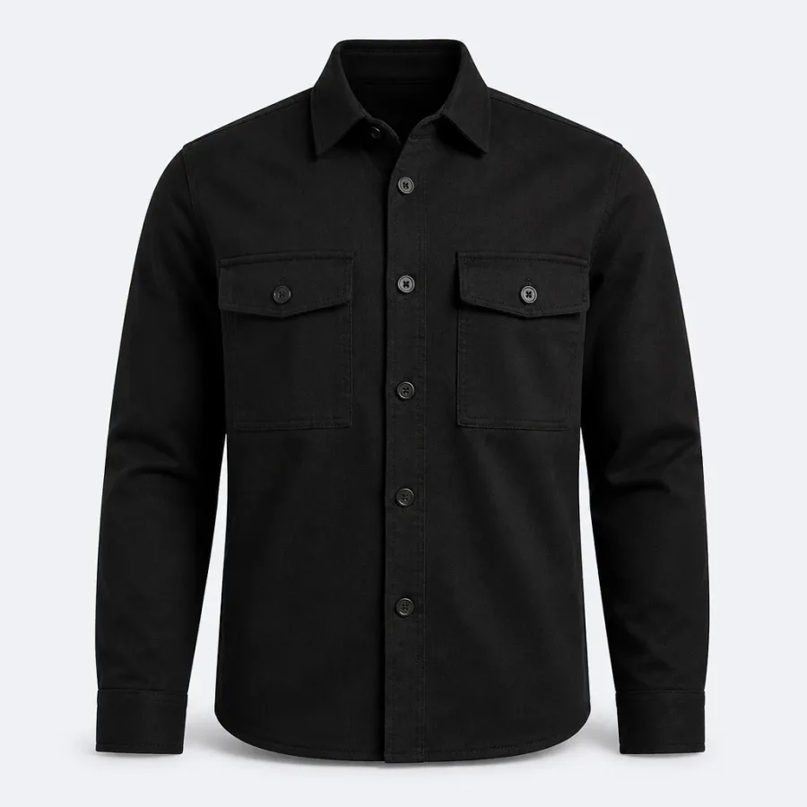 Overshirt de Sarja Preto