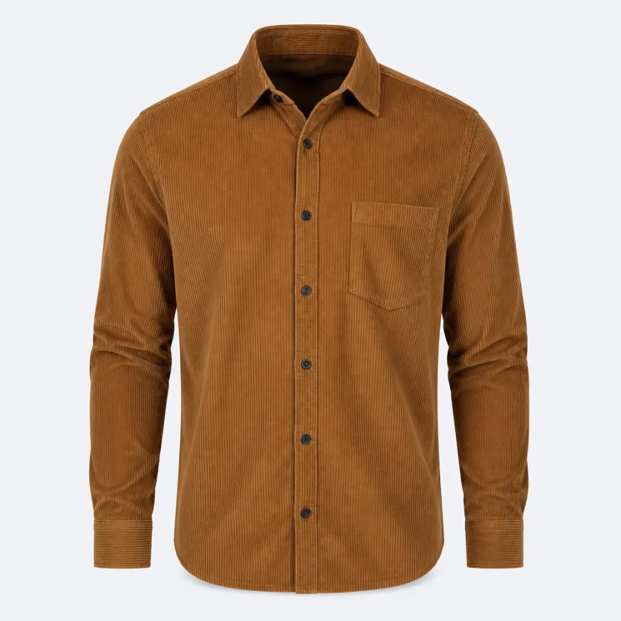 Camisa Veludo Cotelê Caramelo