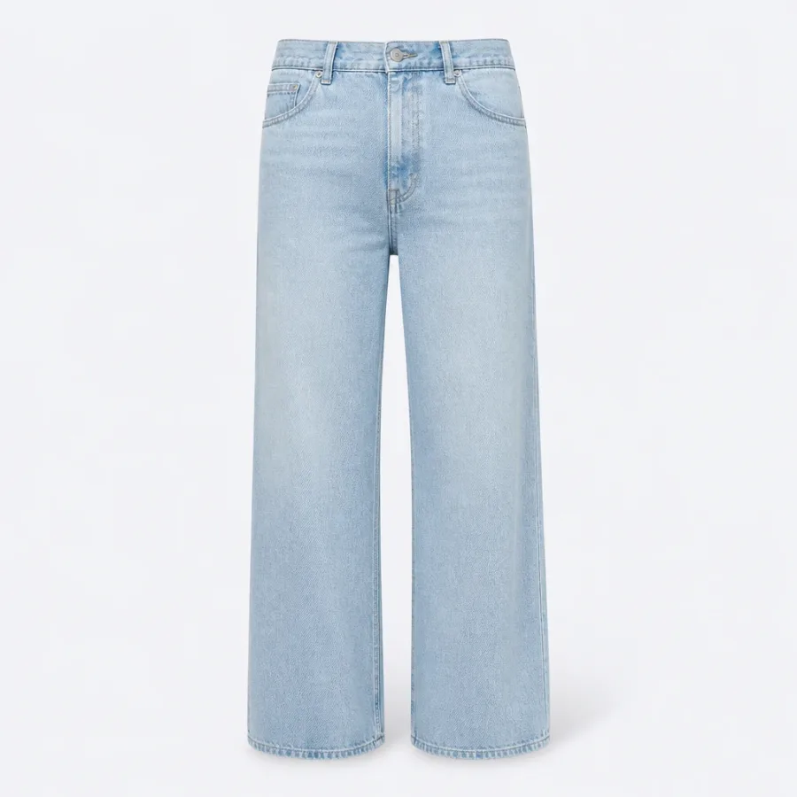 Calça Jeans Wide Leg Lavagem clara