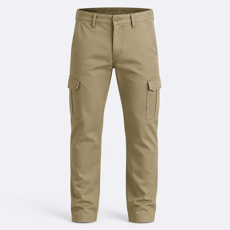 Calça Cargo Sarja Cáqui