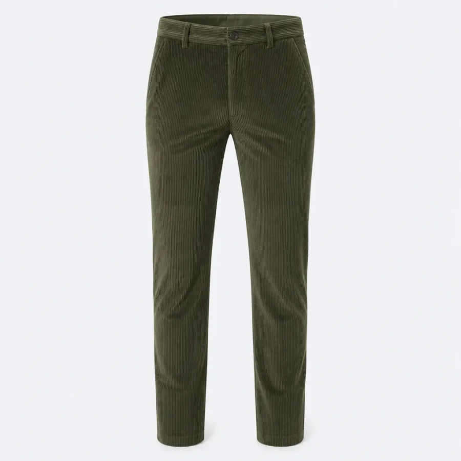 Calça Veludo Cotelê Verde-oliva