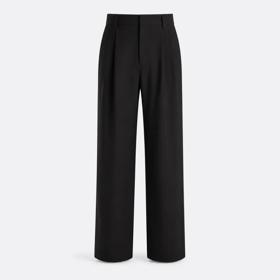 Calça Pantalona Pregas Preto