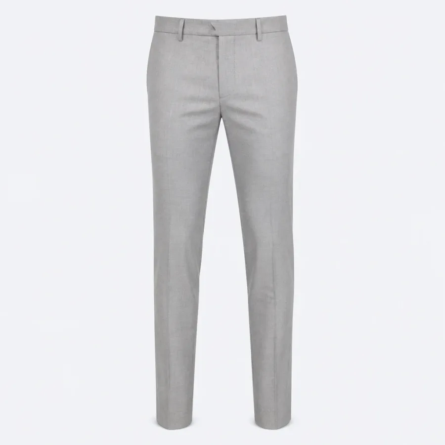 Calça Social Alfaiataria Slim Cinza-claro