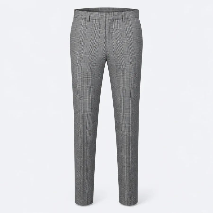 Calça Social Príncipe de Gales Cinza