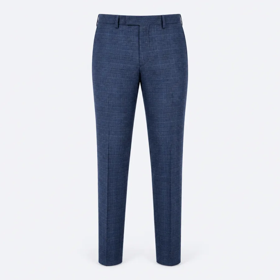 Calça Social Príncipe de Gales Azul