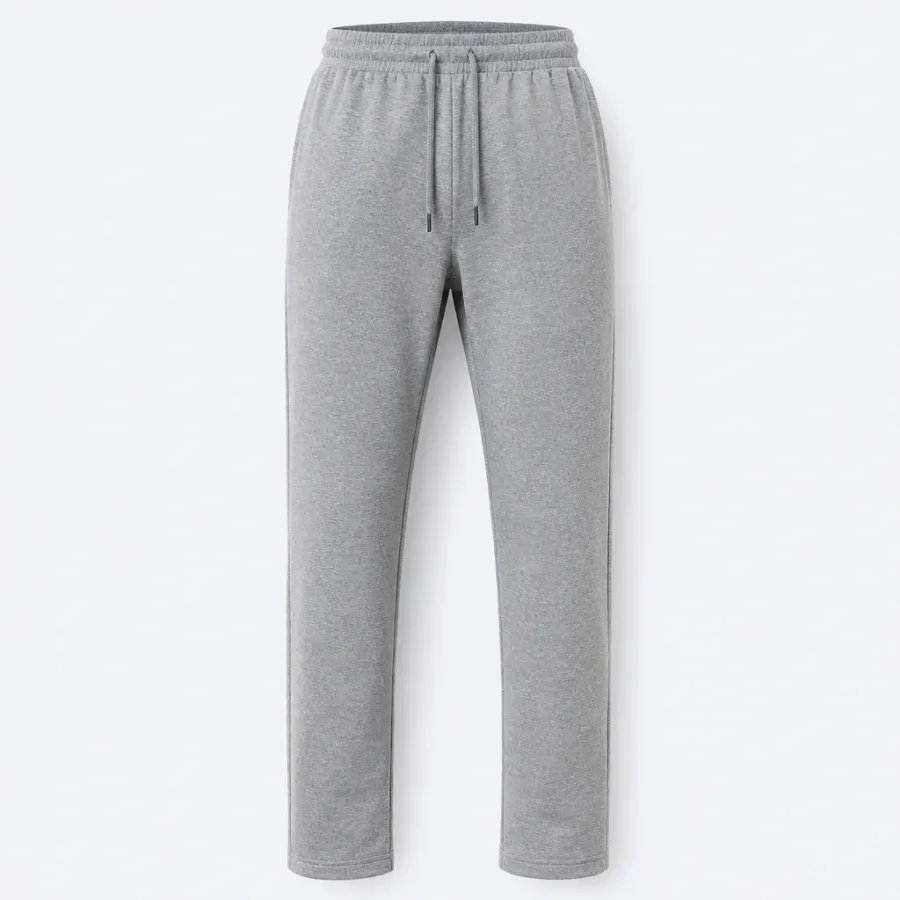 Calça Moletom Reta Felpada Cinza mescla
