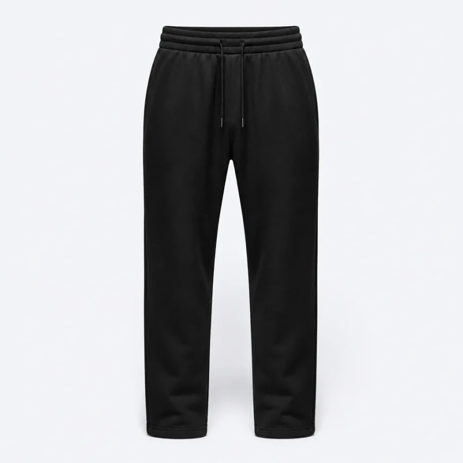 Calça Moletom Reta Felpada Preto