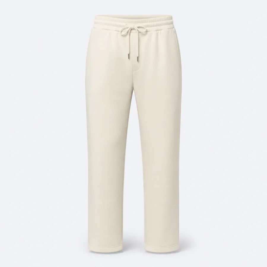 Calça Moletom Reta Felpada Off-white