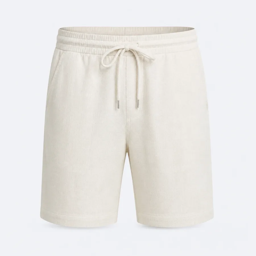 Bermuda Viscolinho Cordão Off-white