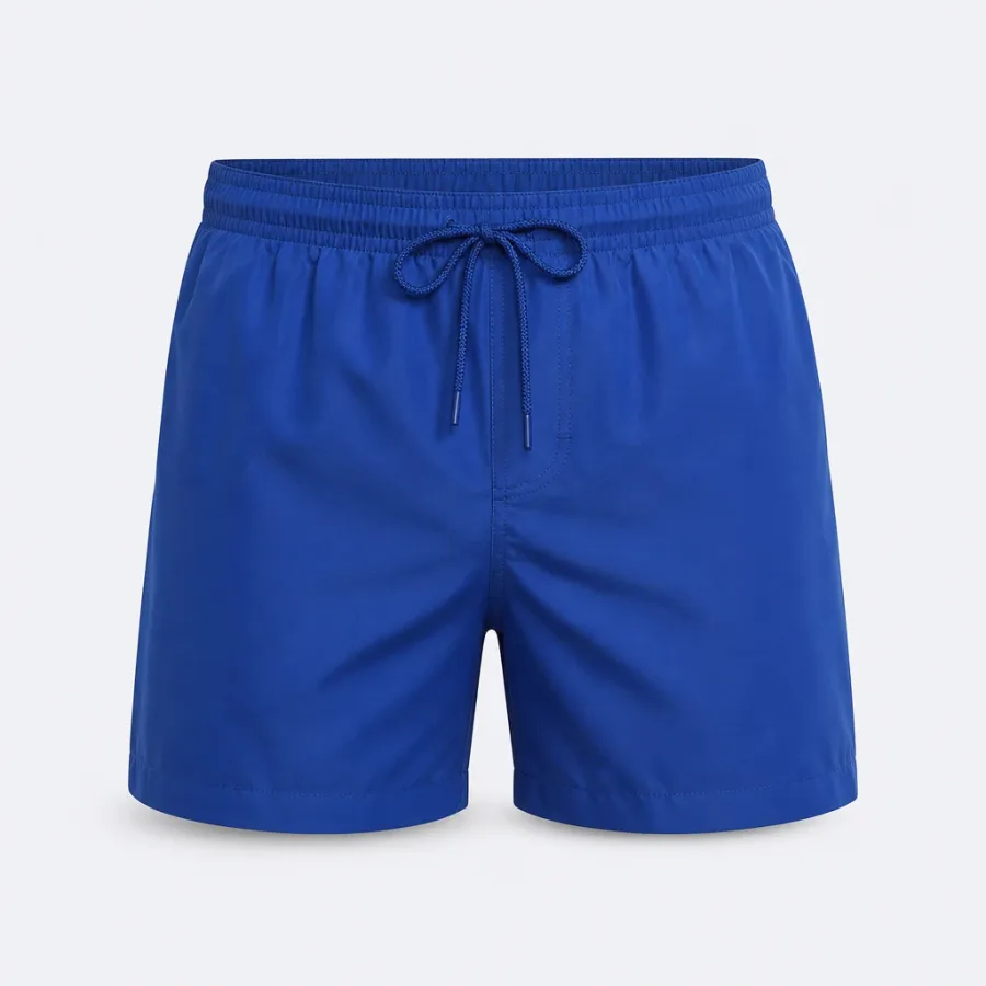 Short de Banho Liso Azul-royal