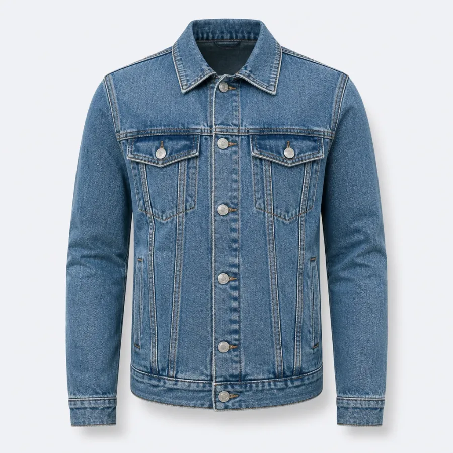 Jaqueta Jeans Trucker Lavagem média