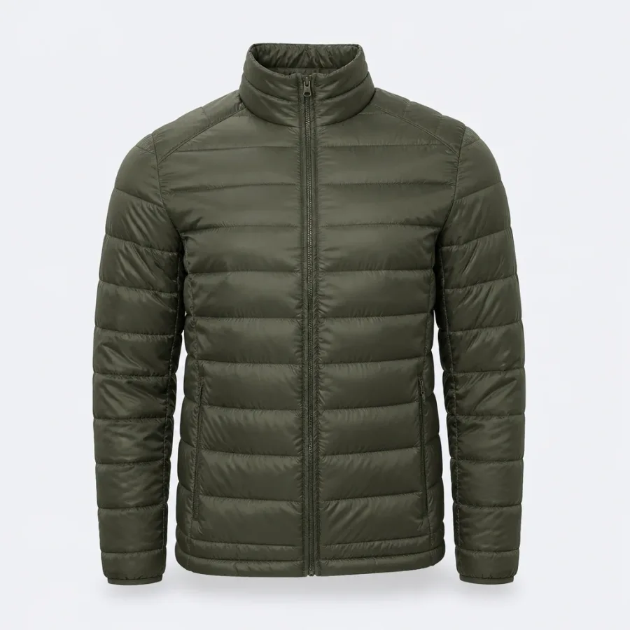 Jaqueta Puffer Matelassê Verde-militar