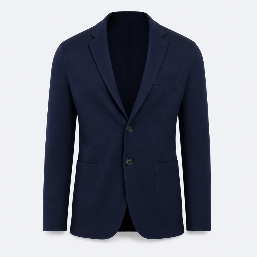 Blazer Malha Desestruturado Azul-marinho