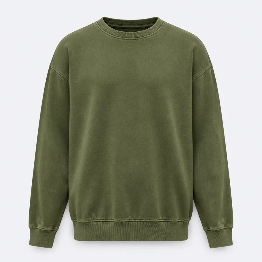 Moletom Oversized Estonado Verde-militar
