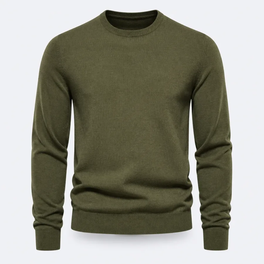 Suéter Lã Merino Verde-oliva