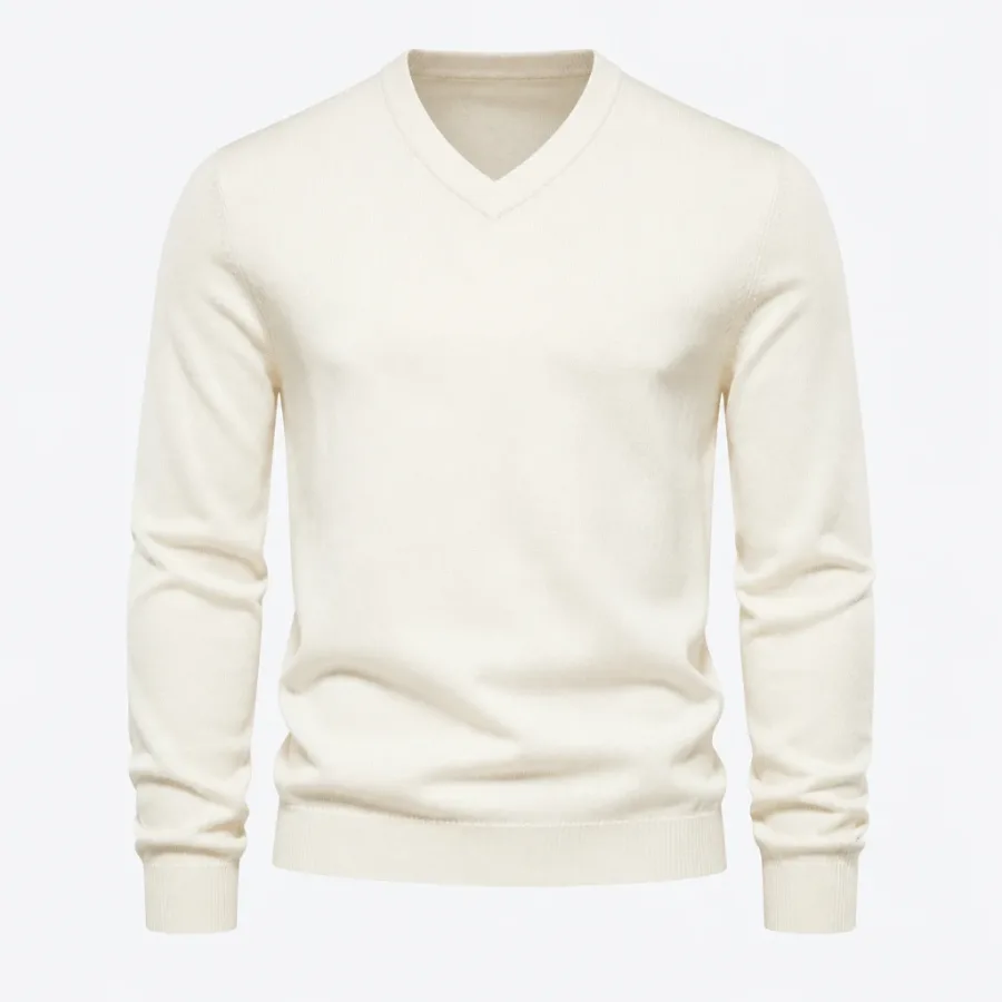 Suéter Gola V Algodão Off-white