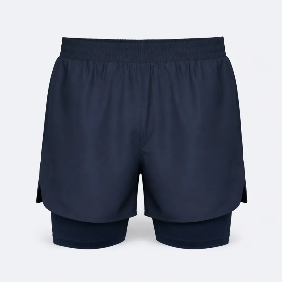 Shorts Treino 2 em 1 Azul-marinho